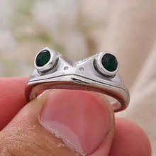 Модные открытые кольца в виде лягушки из тайского серебра с