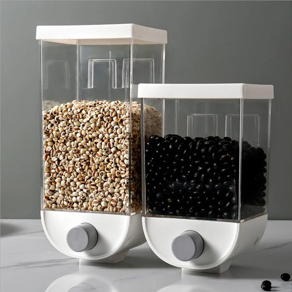 

Large rice bean plastic sealed tank kitchen wall-mounted storage box free punching grain tank grain storage tank