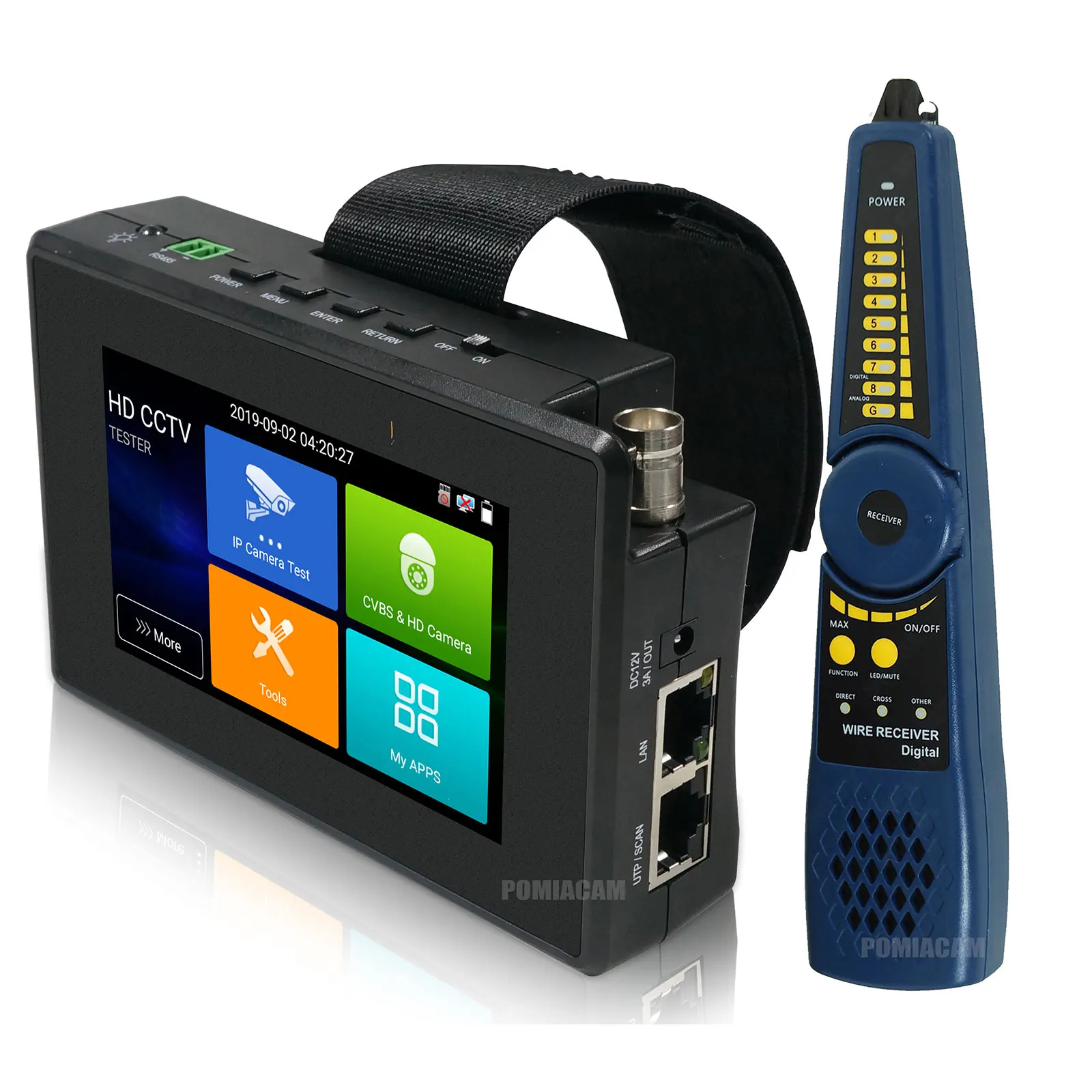 

4" HD CCTV Tester 4K 8MP IP CVBS CVI TVI AHD with WiFi Hotspot IPC-1800ADH Plus + Digital Cable Tracer