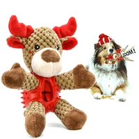 legendog 1pc funny dog squeaky toy interaction plush reindeer cute dog treat toy puppy chew toy for christmas