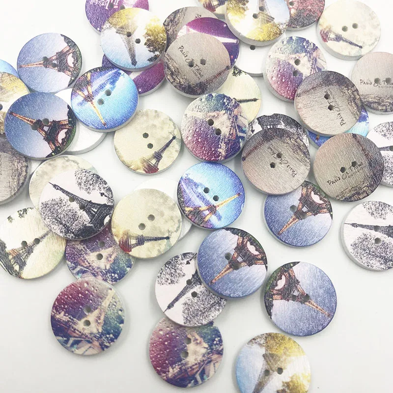 

Новый 50 шт. башня Деревянный Кнопки 20 мм Швейные Ремесло, смешанный Лот Оптовая продажа WB717