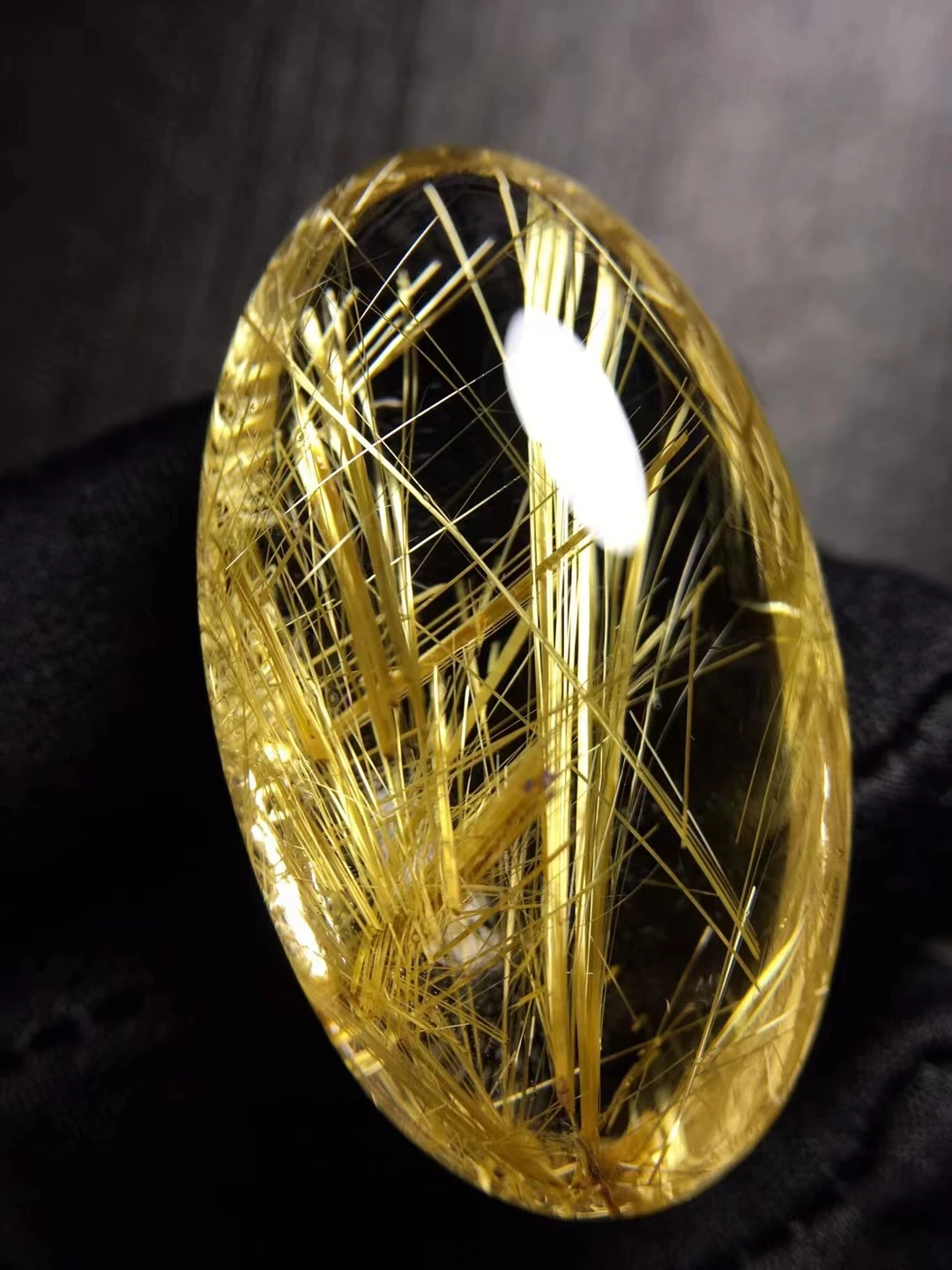 

Genuine Natural Gold Rutilated Quartz Oval Big Pendant 37.5*22.5*13.3mm Wealthy Crystal Jewelry Women Men Brazil Genuine AAAAAA