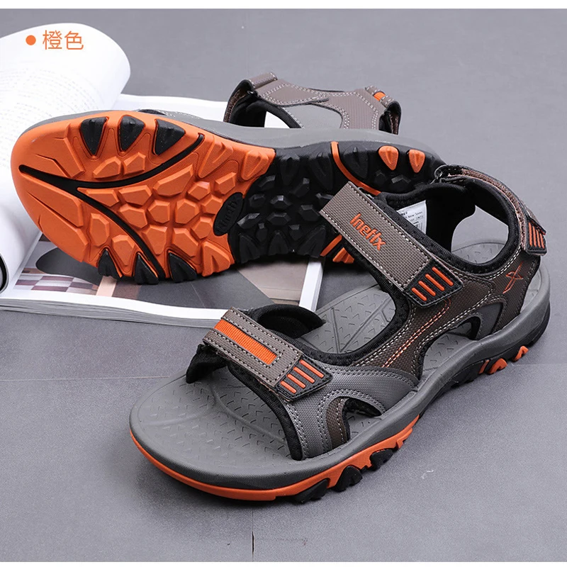 Летние удобные сандалии мужская обувь с волшебными наклейками пляжная