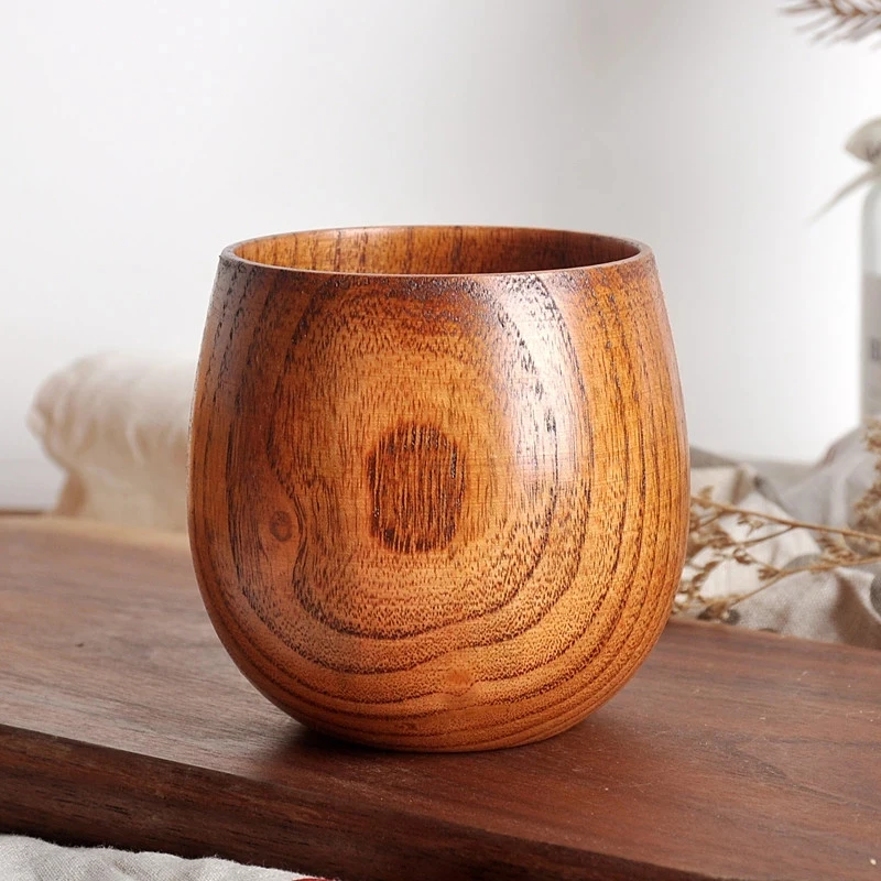 

Natural Solid Wood Tea Cup Wooden Teacups Coffee Mug Wine Mug for drinking Tea Coffee Wine Beer Hot Drinks,100-200ML
