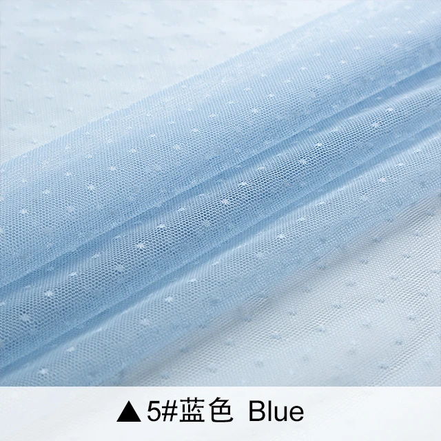5 blue new Кружевная Сетка жаккардовая ткань в горох тюль ткань для платья и москитная сетка пэчворк рукоделие DIY Материал TJ0308 - Цвет: 5 blue new