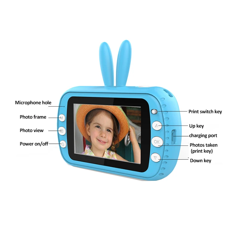 

Children Camera Instant Print Camera for Kids Instant Camera 30MP 1080P Digital Camera With Thermal Photo Paper Child Toy Camera