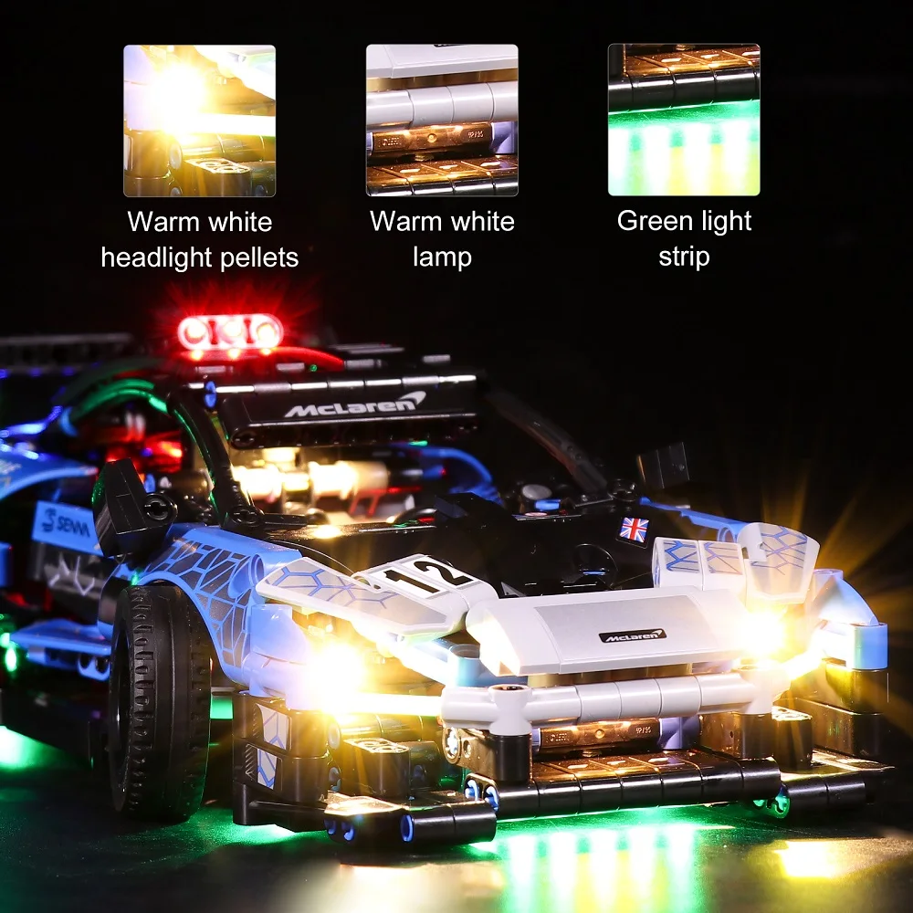 

LED Light Set For 42123 McLaren Senna GTR (Only LED Light, No Block Kit)
