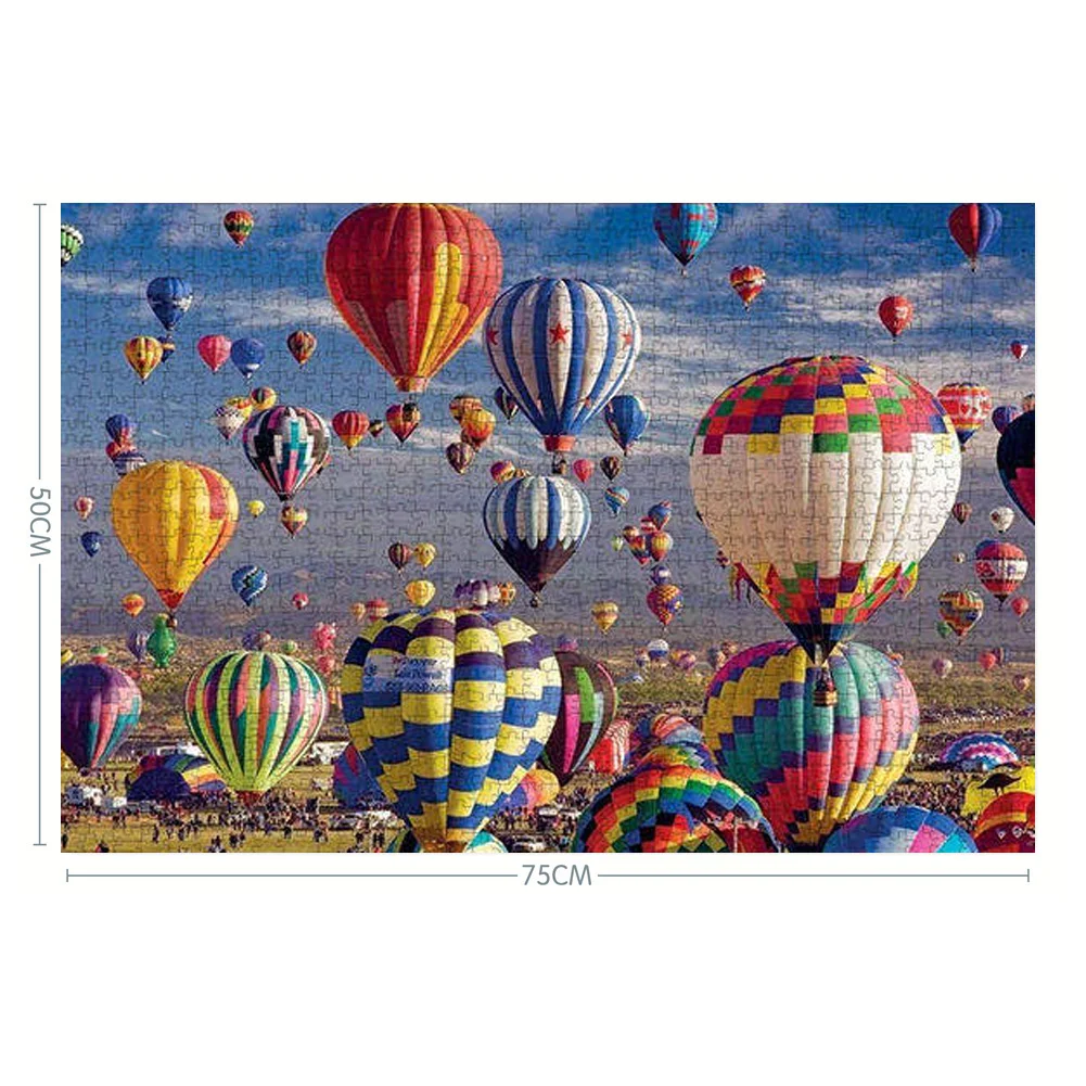 

1000Pcs Hot Air Balloon Adult Kids Jigsaw Puzzles Decompression Game Toy Decor Concentration Decompression toys