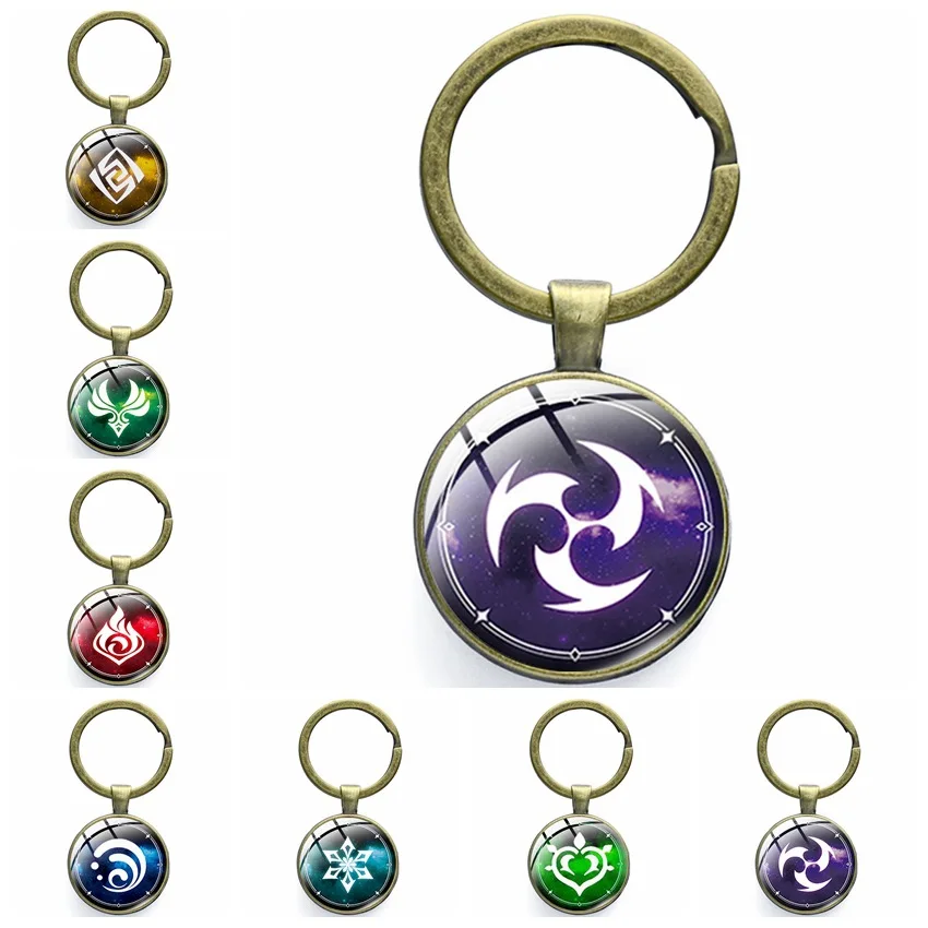 Genshin ударная игра глаз Божия вода ветер гром огненный рок ледяной элемент брелки