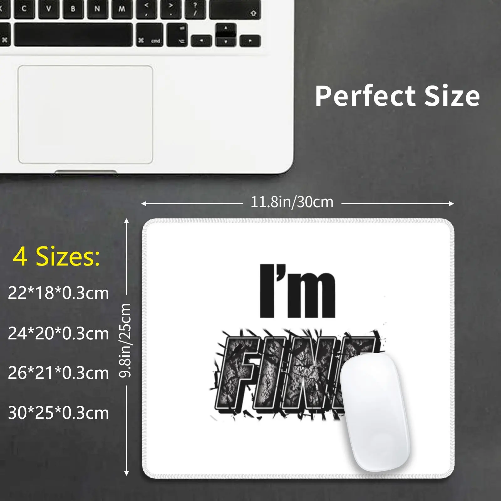 

Коврик для мыши с надписью «I'm Fine-Text»