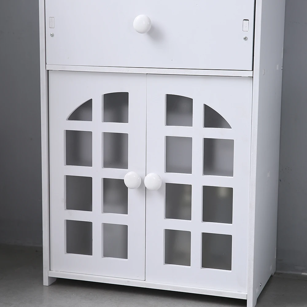 

BUYTOO Double Door Compartment With Drawer Shelf 90cm High Pvc (41x25x90)cm