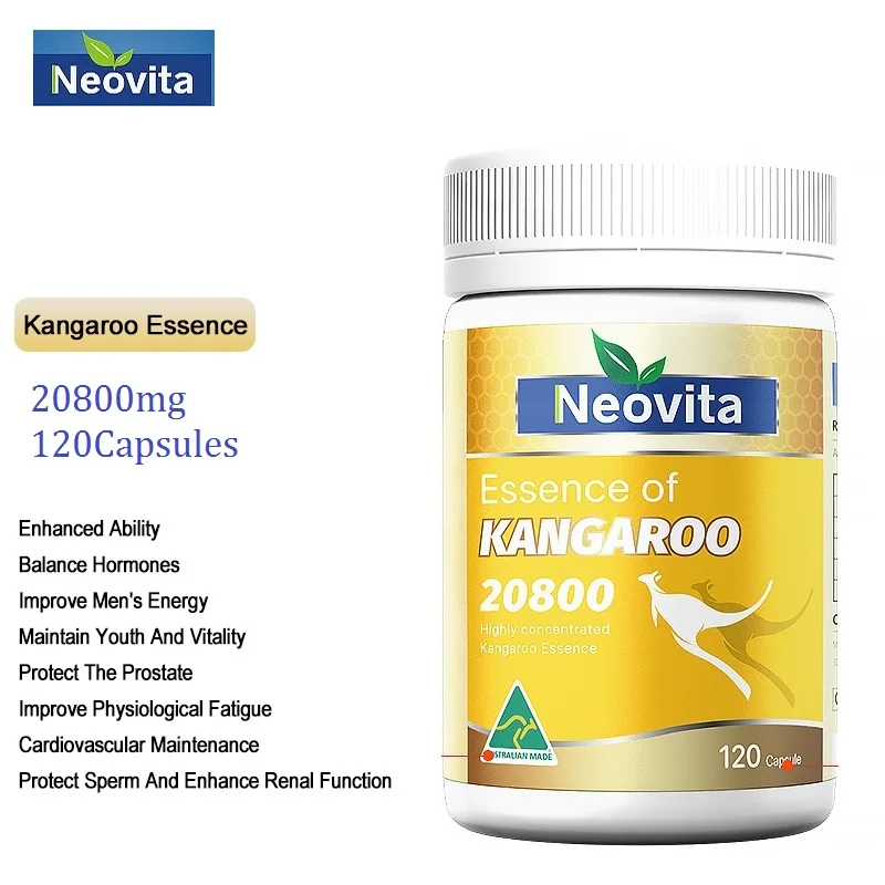 

120 Capsules 20800mg Kangaroo Essence Male Tonic Men Sexual Vigor Sperm Vitality Reproductive Australia Health Wellness Products