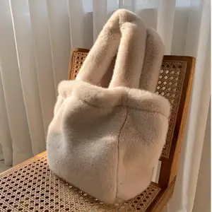 Сумка-тоут женская из искусственного меха, мягкая, с ручками сверху, в Корейском стиле, 2020