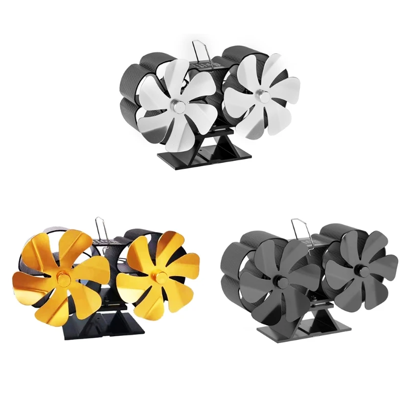 

12-Blade Heat Powered Stove Fan Eco Friendly and Efficient Wood Stove Fan BG707T Disperses Warm Air Through House