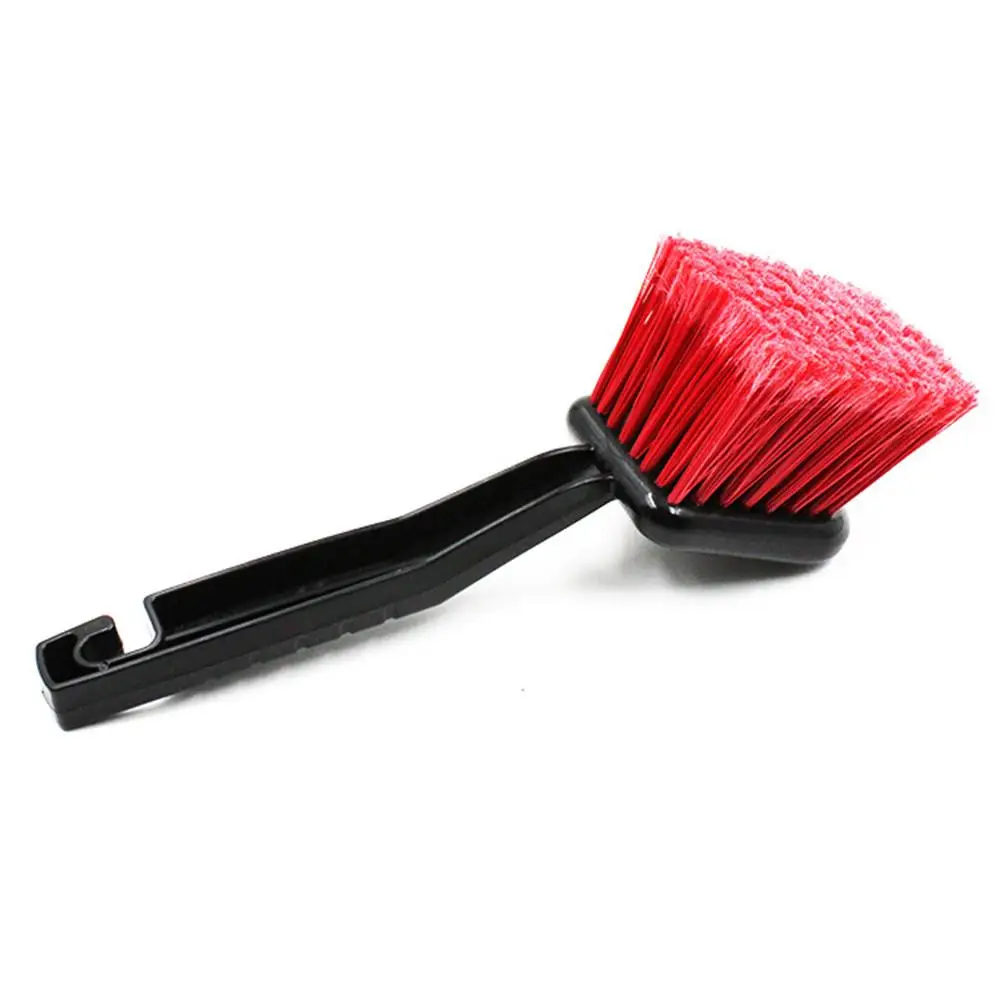 

Car Wheel Brush Tire Rim Cleaner Red Bristle And Black Handle Handheld Washing Tools For Auto Motorcycle Detailing Cleaning Tool