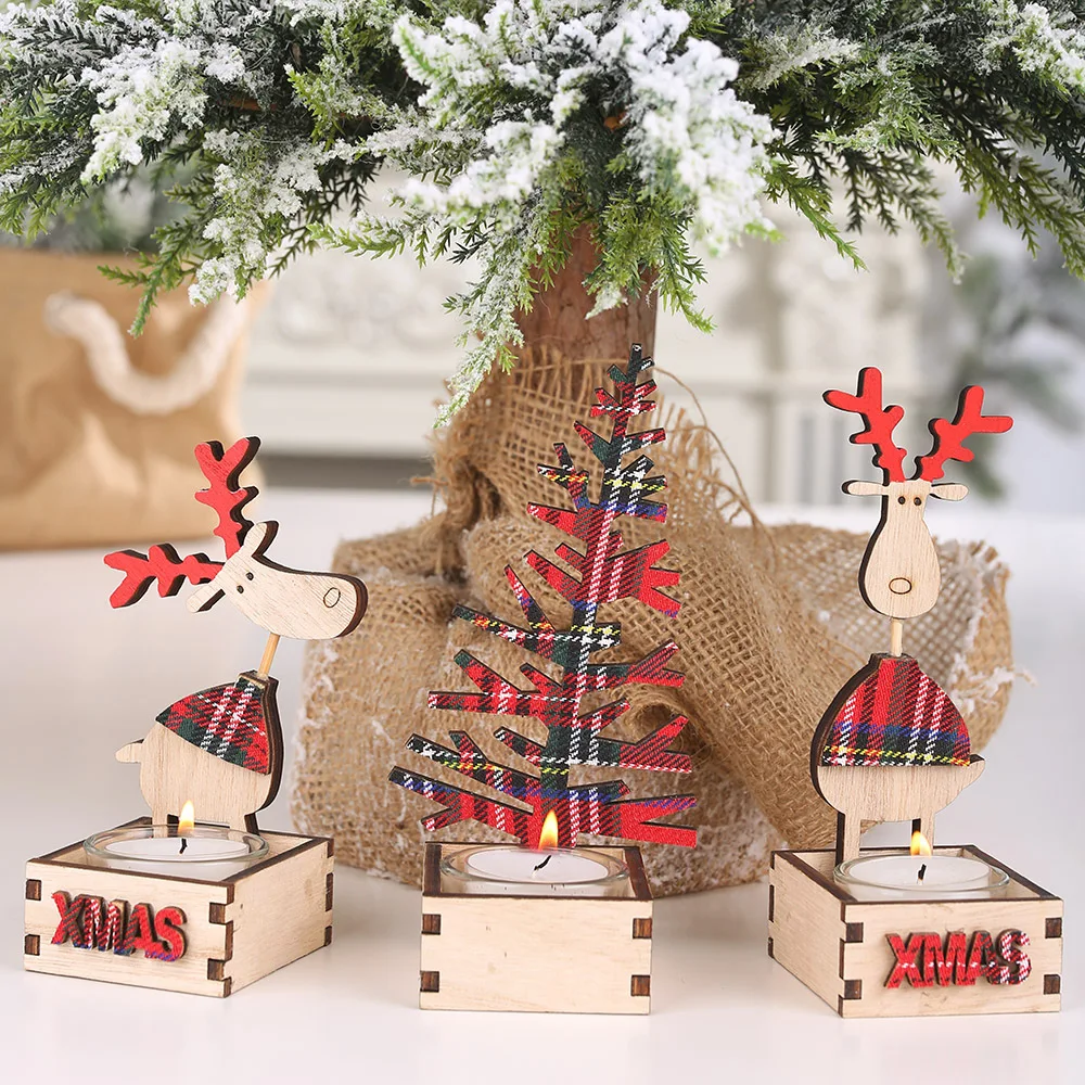 

New Christmas Wooden Creative Elk Christmas Tree Ornaments, Showcases, Home Decoration Crafts Ornaments, Children's Gifts