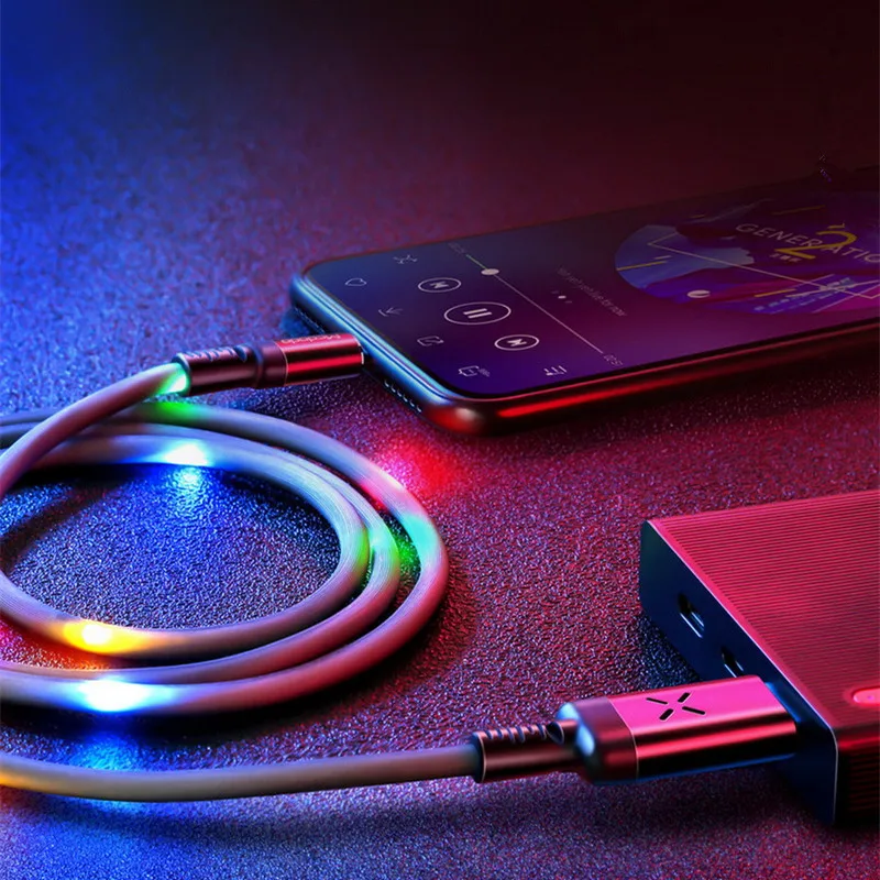 MCDODO регулятор громкости танцующий светодиодный usb-кабель кабель для быстрой зарядки кабель для зарядки мобильного телефона для iPhone X XS MAX 7 8 6 6s plus 5S