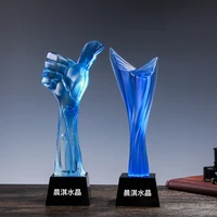 personality can be customized blue big thumb crystal trophy home collection decoration creative awards event souvenir trophy