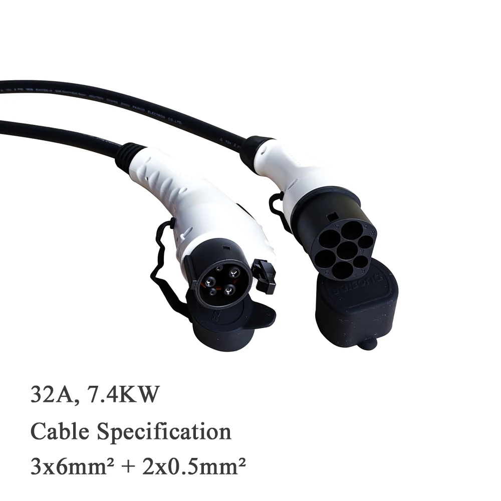 EVSE 32A EV зарядный кабель SAE J1772 тип 1 Тип 2 IEC62196 EV штекер с 5 м кабель TUV/UL Мужской Женский кабель