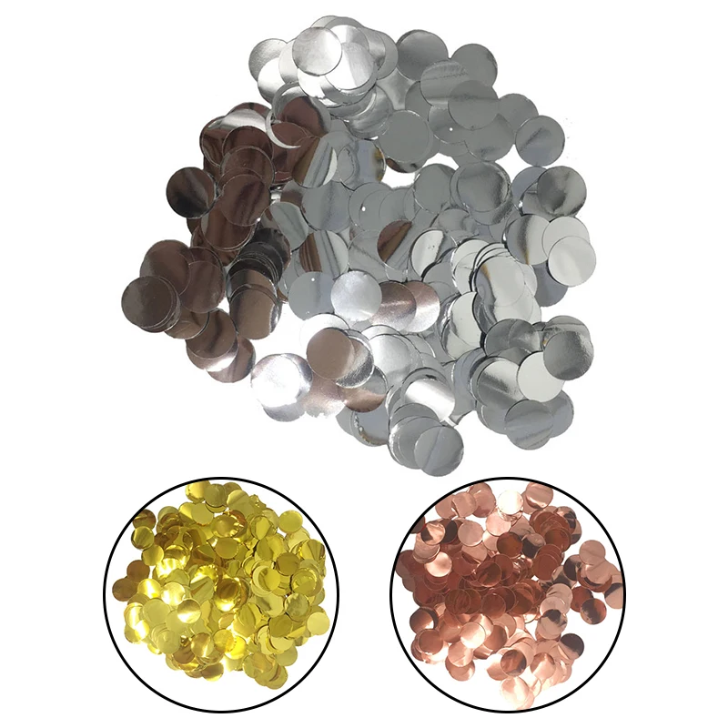 Круглые алюминиевые золотые точки с конфетти для свадьбы вечеринки дня рождения