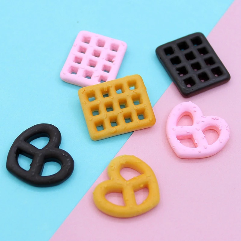 Кабошоны из смолы 20 шт. прямоугольная форма сердца имитация еды для творчества