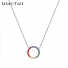 Украшение Uini-Tail, из стерлингового серебра 925 пробы, в виде Круга радуги, креативное, ожерелье леденец