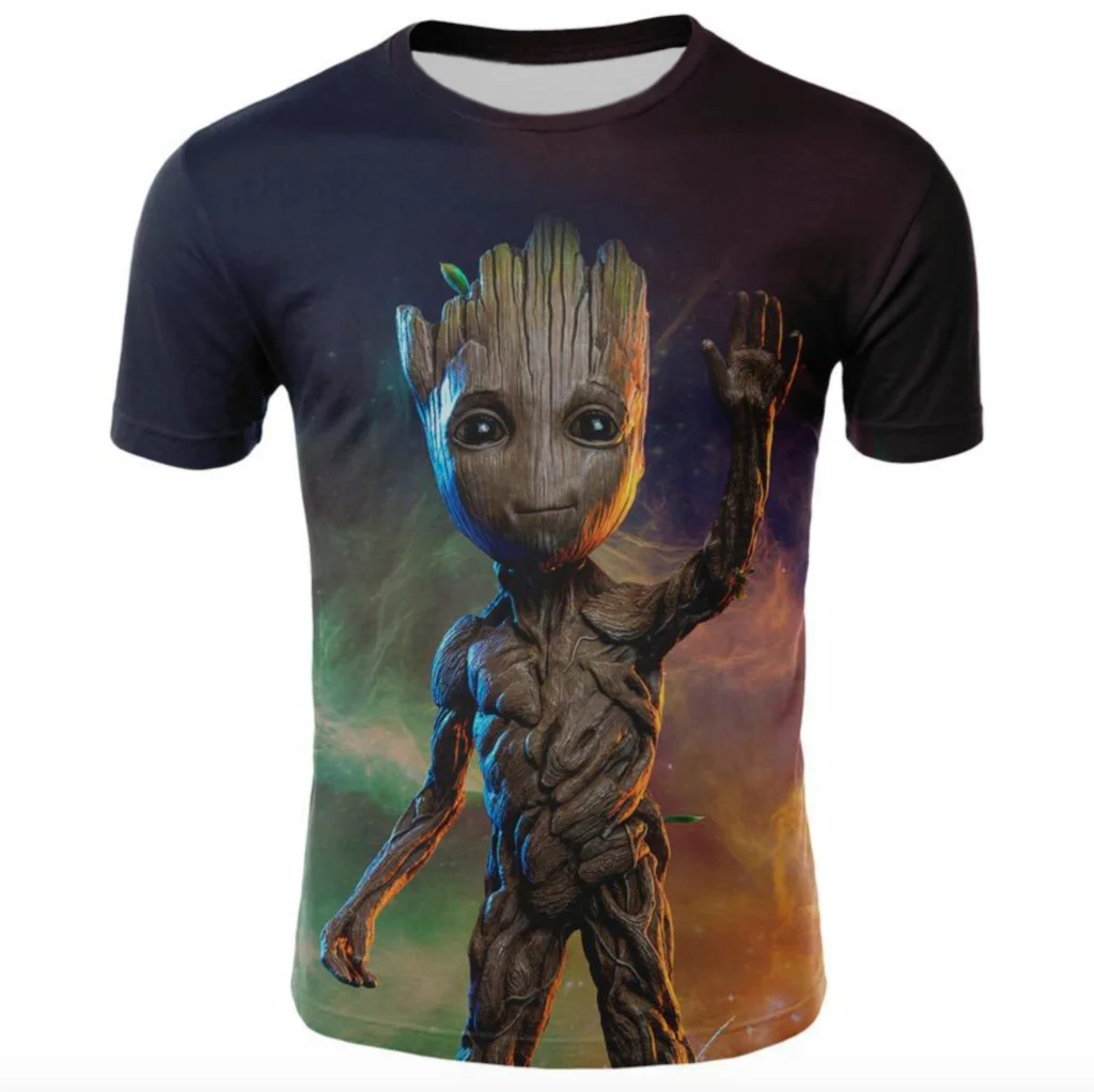 Disney с героями комиксов Марвел Грут футболка для мужчин Galaxy гвардии футболки сути