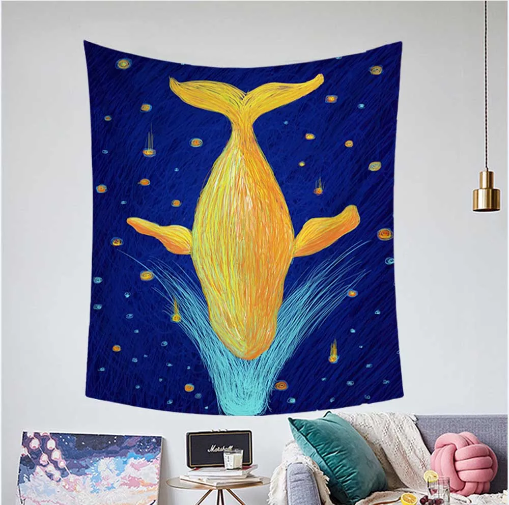 Гобелены с милыми животными подвесное общежитие домашний текстиль украшение Кит