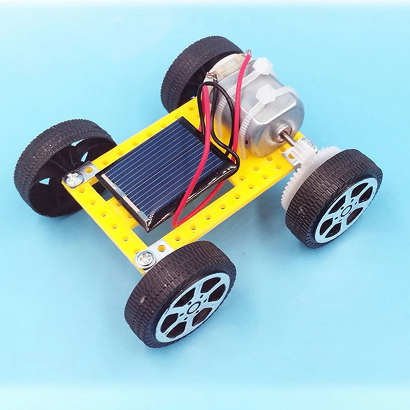 

Mini Science Experiment Solar Car for Children DIY Assembled Energy Solar Powered Toy Car Robot Kit Set Educational