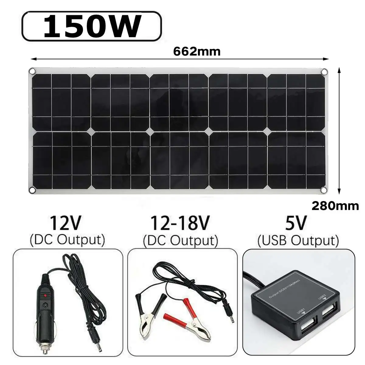 150W 18V гибкие Панели солнечные с контроллером Dual USB Мощность банк смартфон