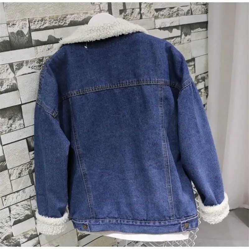 Теплая зимняя джинсовая куртка для женщин новинка 2019 модное осенне зимнее