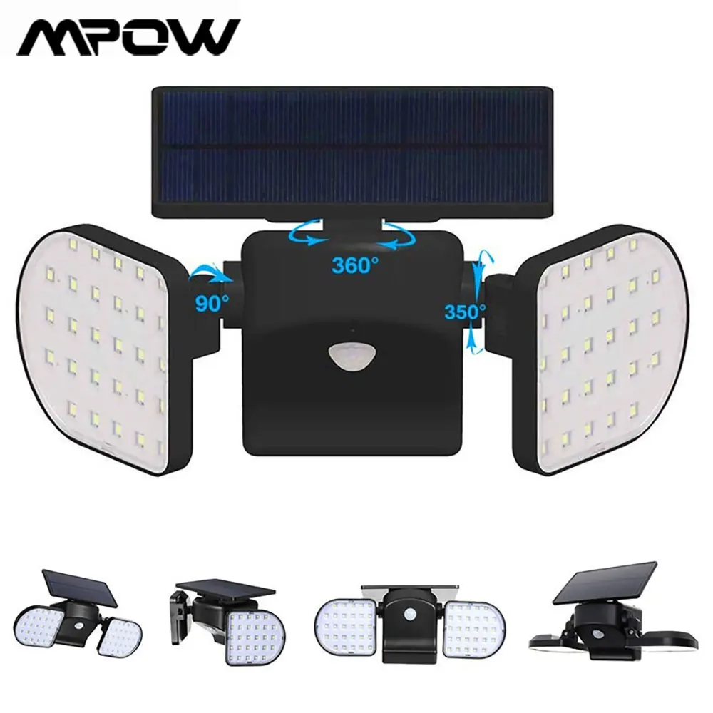 Mpow 56LED солнечный светильник Открытый водонепроницаемый 360 градусов вращающийся