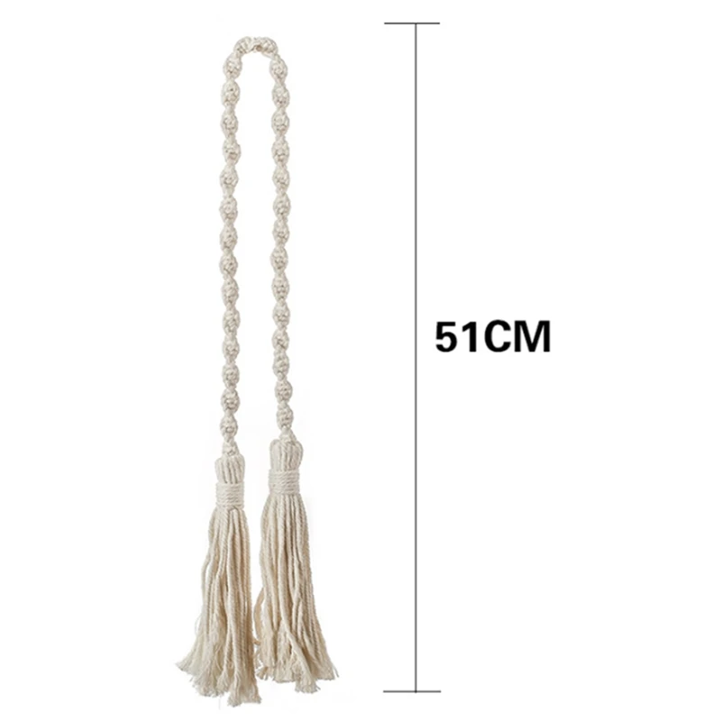 

2-Piece Set Hand-Woven Tassel Lashing Rope Tie Drawstring Modern Creative Decoration Curtain Buckle Tie