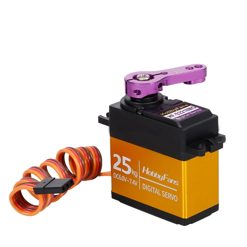 

25KG Metal Gear CNC Waterproof Steering Gear Set Arm High Torque for 1/10 1/8 RC Car Servo