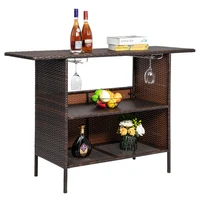 140x47x92cm modern stylish and beautiful bar table brown gradient including stainless steel cup holderus stock