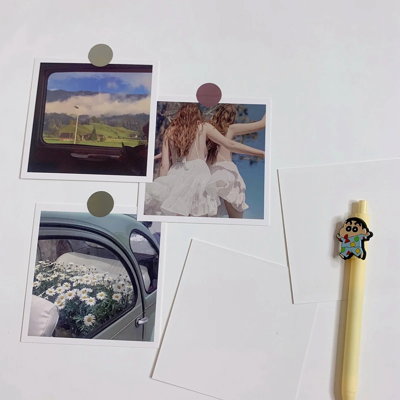 Ins девушка пейзаж тюльпан Маргаритка художественная карта простая стильная