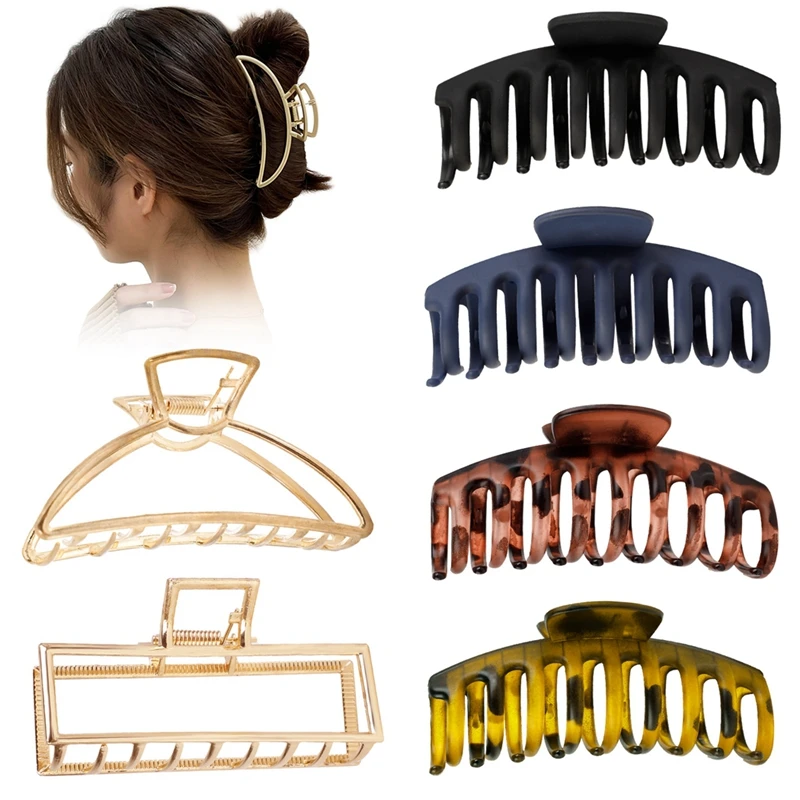 

6pcs Women Barrettes Metal Hair Claws Hair Accessories Hairclips Hairpins Acrylic Ladies Hairgrip Headwear For Women Girls