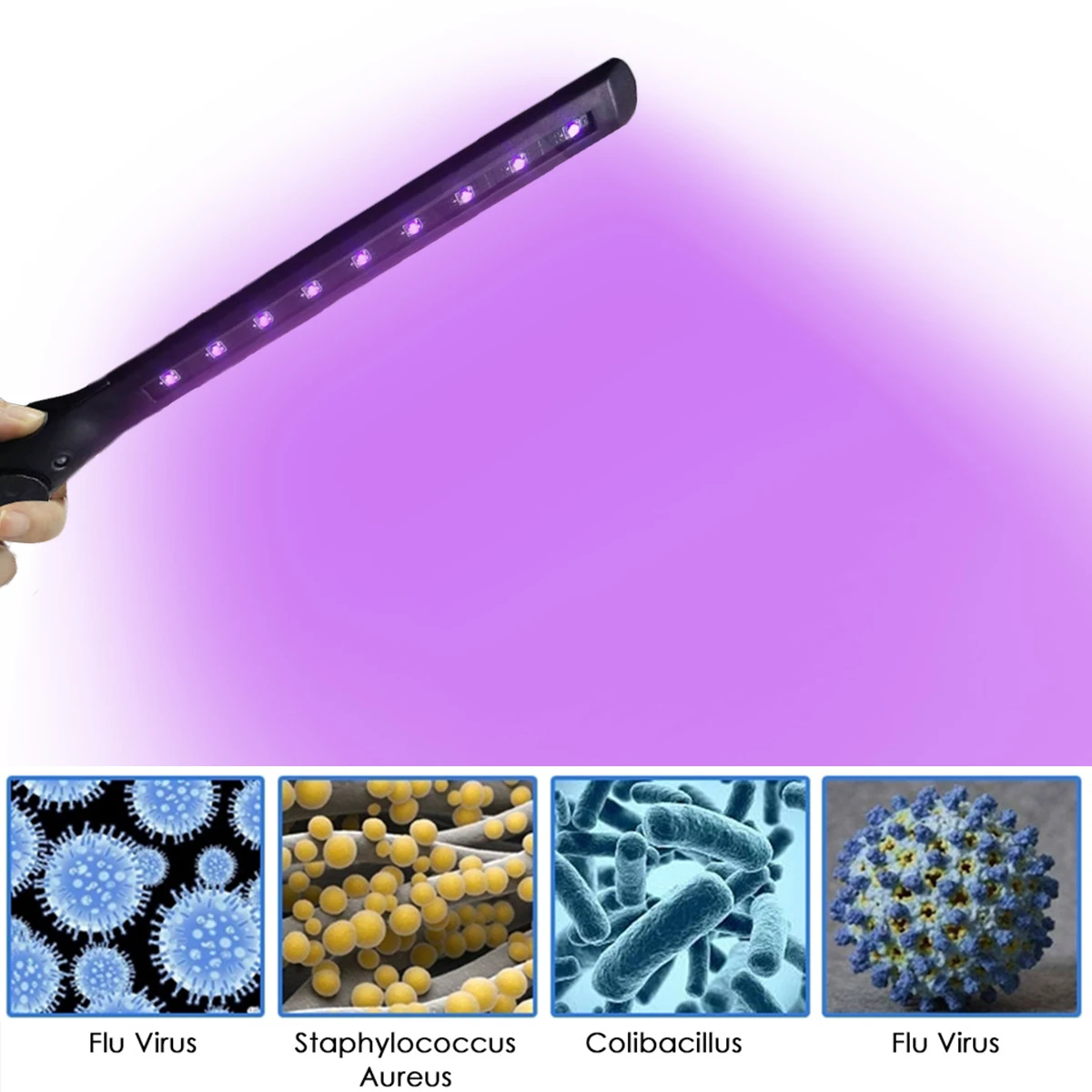

Ultraviolet Disinfection Light Portable Hand-held Rechargeable UV Sterilizer Wand for Hotel House Travel
