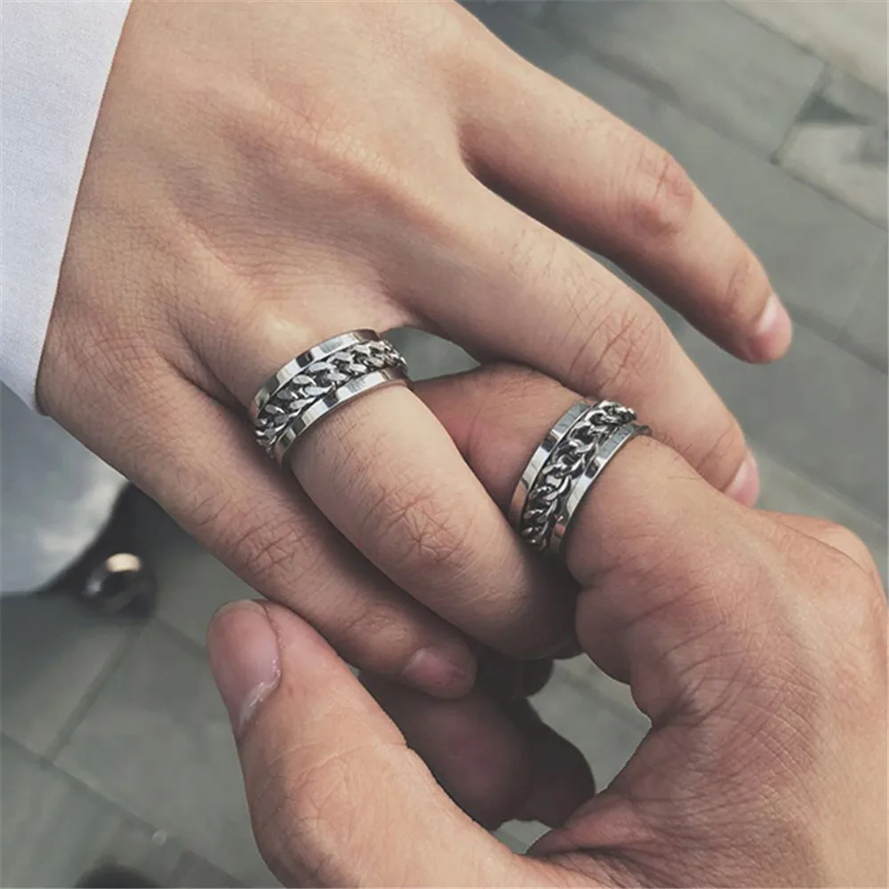 Креативный 1 шт. кольцо на палец из нержавеющей стали вибрирующий вращающийся