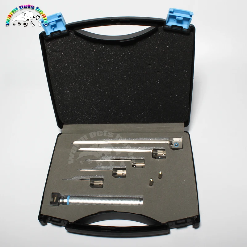 Нержавеющая сталь Анестезия Ларингоскоп для Животные собака Кот светодиодный