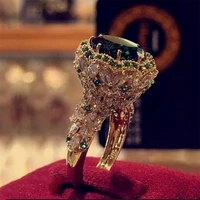 fashion palace princess style full crystal rhinestone zircon ladies ring for women female girl wedding engagement jewelry