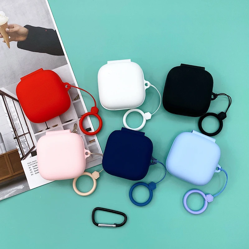 

New Arrival Silicone Case for OPPO Enco W51 TWS Earphone Bluetooth Headset Protective Cover Anti-lost Buckle