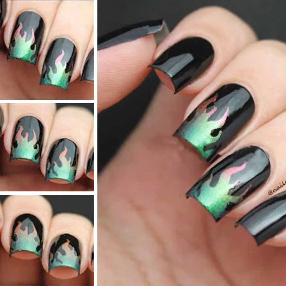 Наклейки для ногтей с рисунком огней и пламени наклейки дизайна клейкая наклейка