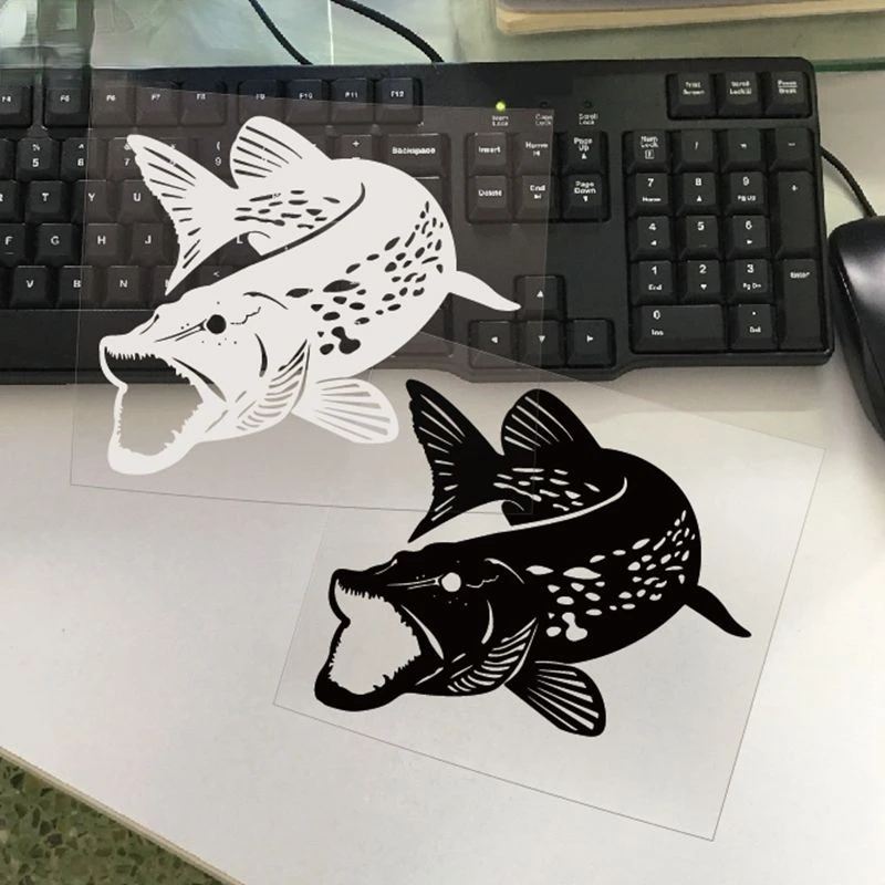 

Fashion Style Motorcycle Stickers Waterproof Fish Car Vinyl Stickers Suitable for All Kinds of Cars Cover Scratches 17cmX15cm