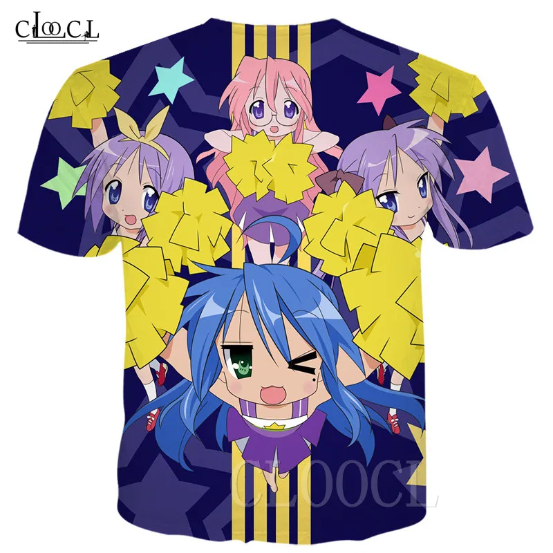 CLOOCL Lucky Star футболка японского аниме мужские и женские спортивные футболки
