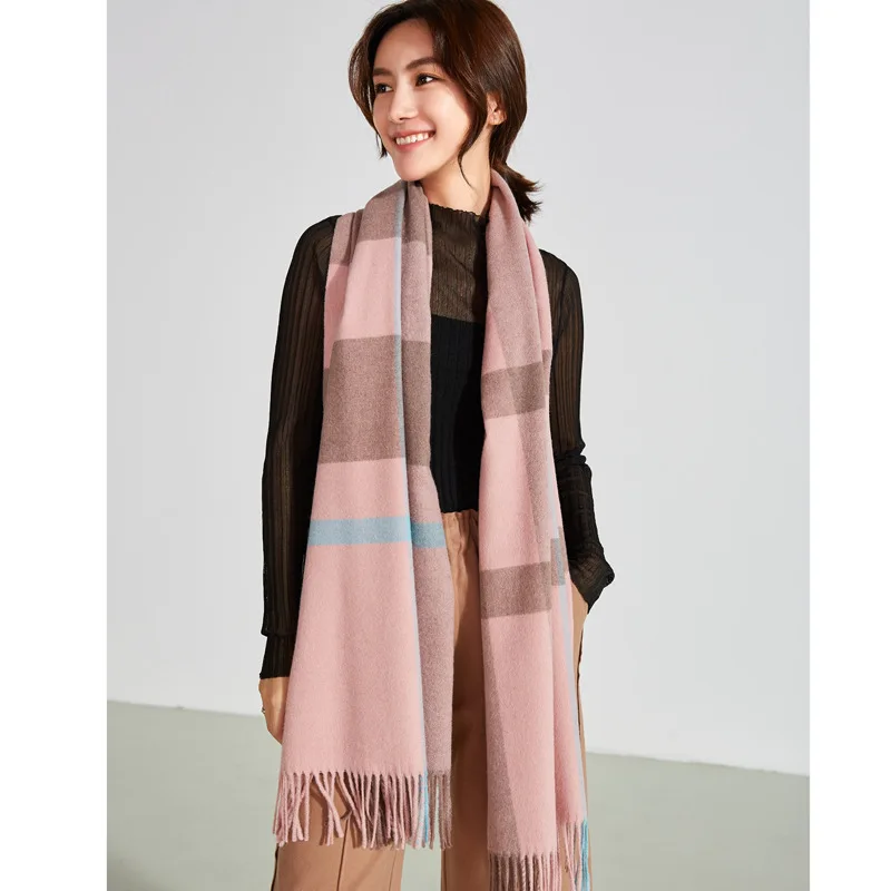 

Scarf Women's Soft Foulard Thick Autumn Winter Korean Style Luxury Brand Scarves England All-match Artificial Cashmere Shawl