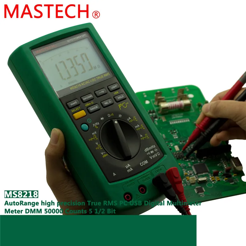 MASTECH MS8218 Digital Multimeter 50000 Counts True RMS DMM dB Meter w/RS232 Interface High Accuracy Precision Multimetro | Инструменты