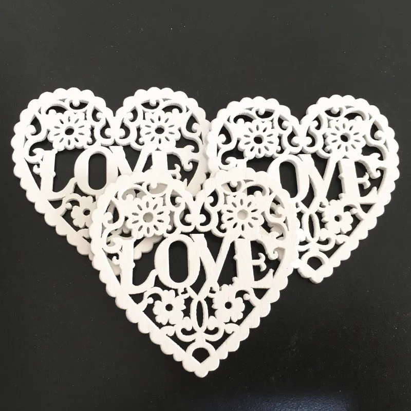 10 шт. деревянные кусочки сердца для украшения свадебных поделок|Украшения своими