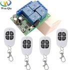 Беспроводной переключатель дистанционного управления, 433 МГц, 85-220 В переменного тока, 10 А, 2200 Вт, 4-Канальный Релейный приемник-передатчик для воротдверисветодиодныйлампсветильникламп