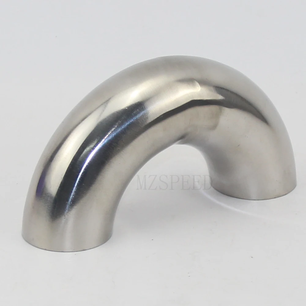 

Free shipping 304 Stainless Steel Sanitary Weld 180 Degree Bend Elbow Pipe Fitting For homebrew Dairy Product 19mm-89mm